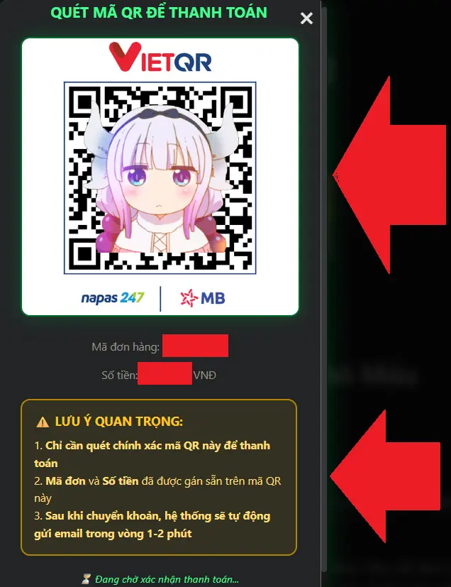 Bước 4: Quét mã QR thanh toán