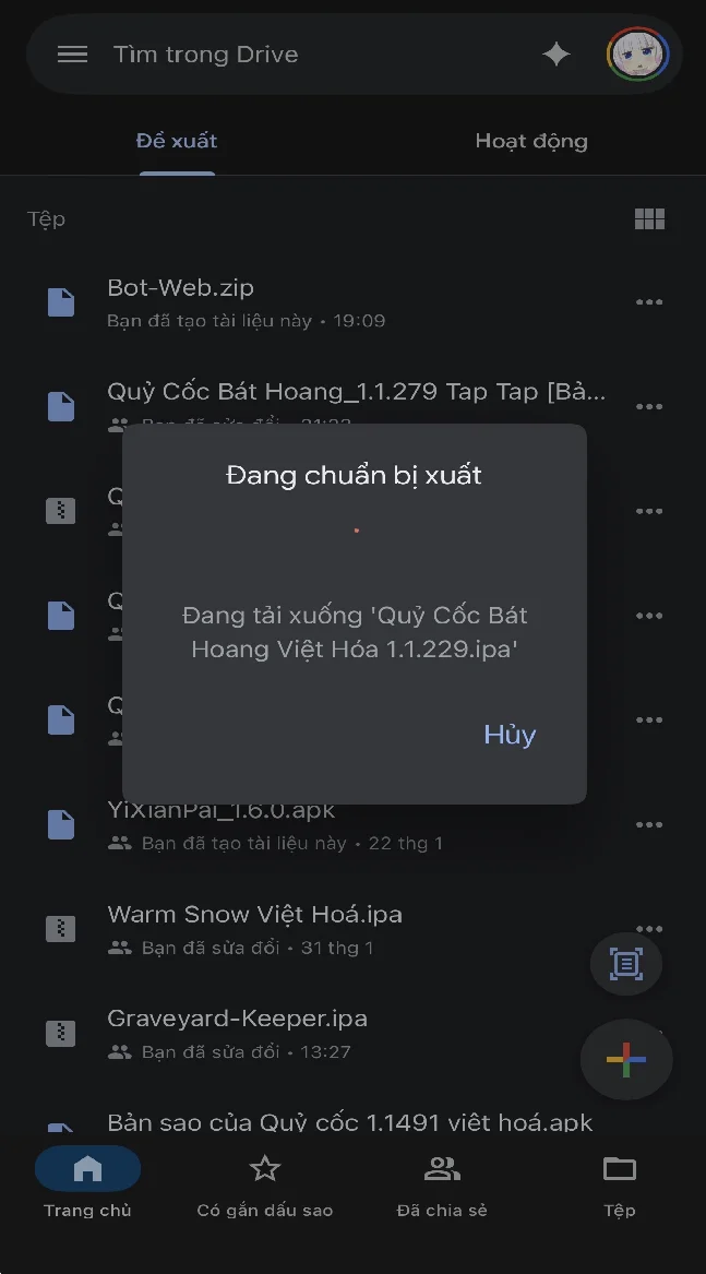 Tải bằng app Drive trên điện thoại — không spam tải lại