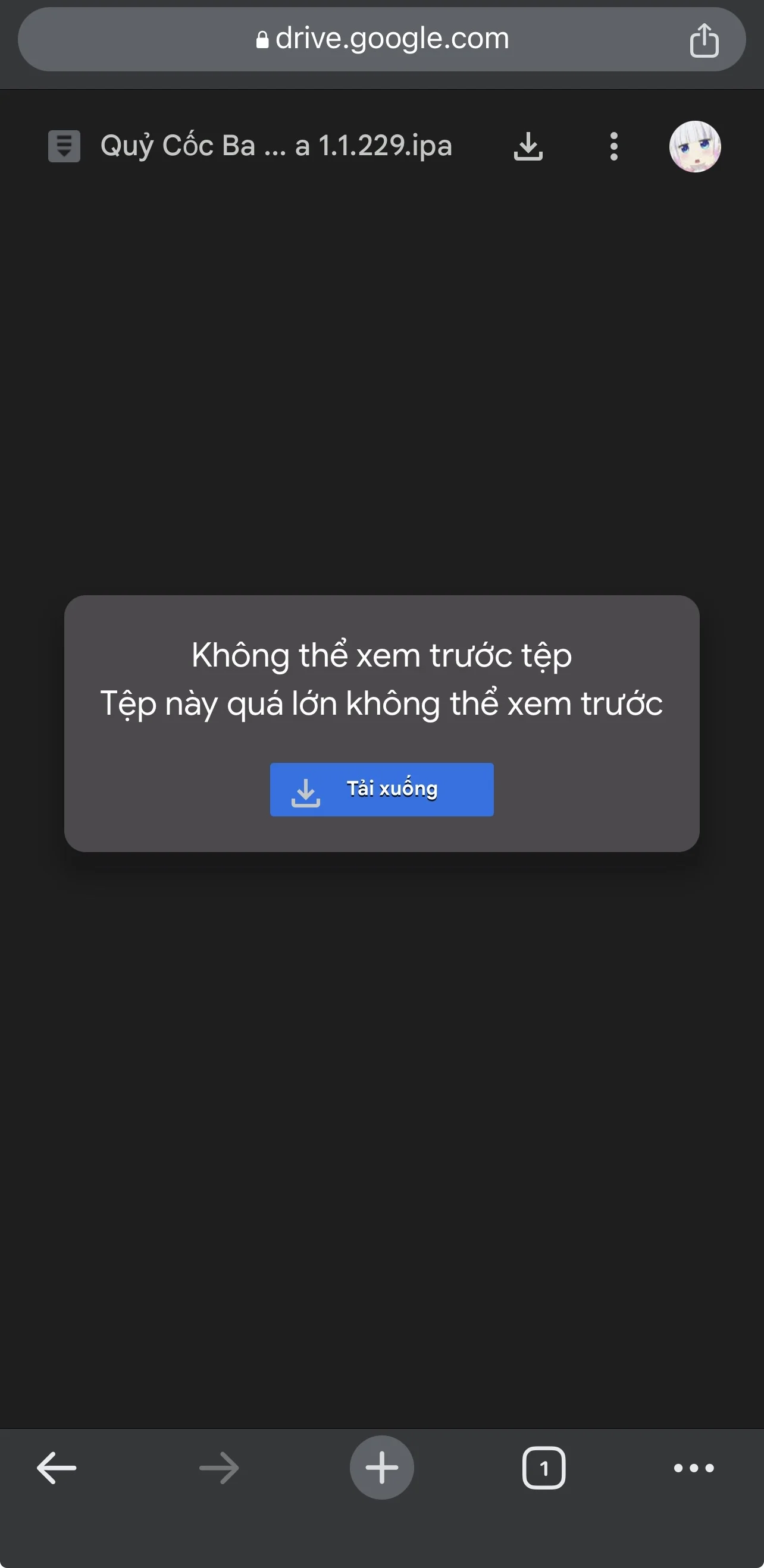 Dán link vào trình duyệt trên điện thoại để tải